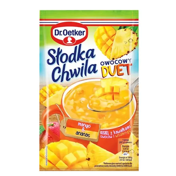 Dr. Oetker Grütze Mango-Ananas - Slodka Chwila kisiel owowcowy duet 32g