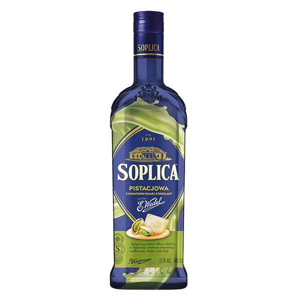 Wodka, Soplica, Flasche, Blau, Pistazienaroma