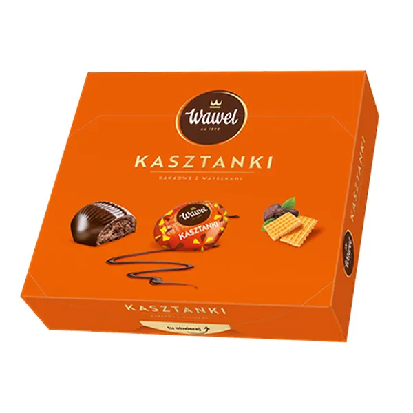Kastanien-Schokolade, Waffel, Schokolade, Kastenbox, Kakaogehalt
