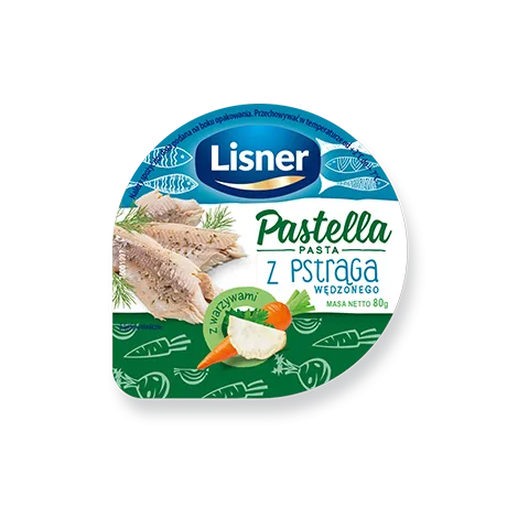 Lisner Pastella Aufstrich aus Räucherforelle mit Gemüse 80 g - Pastella pasta z pstraga wedzonego z warzywami 80 g
