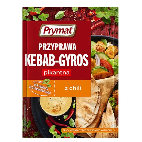Kebab-Gyros, Gewürzmischung, Chili, Pikant, Fladenbrot/Beilage