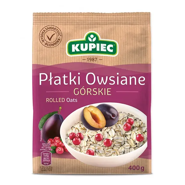 rolled oats, Haferflocken, Hafer, 400 g, polnischer Produkt
