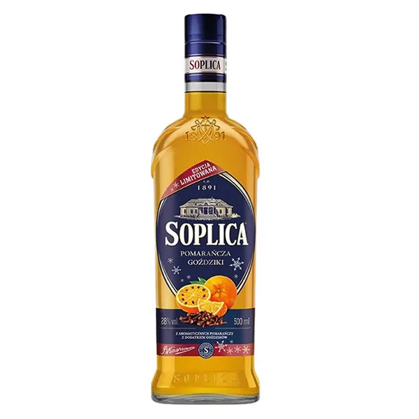 Orangensaft Likör, Soplica Flasche, Wodka-Alternative, Frucht-Garnitur, 500 ml
