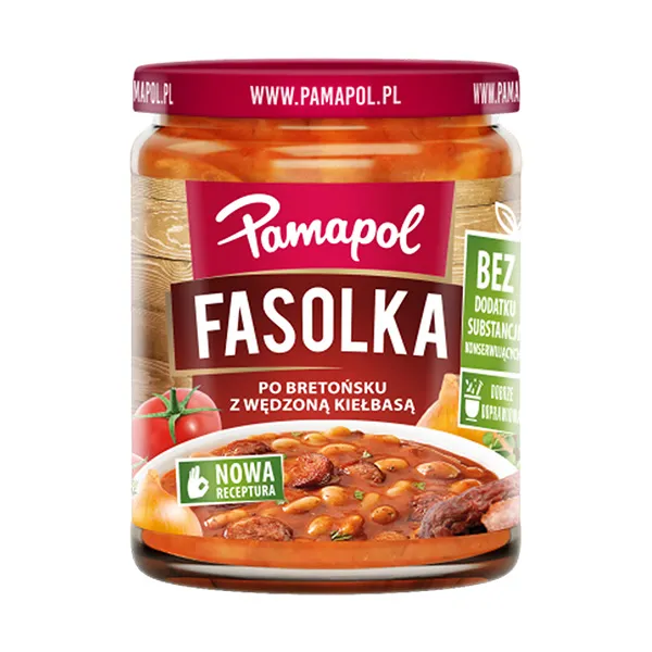 suppe, bohne, eintopf, glasgefäß, etikette