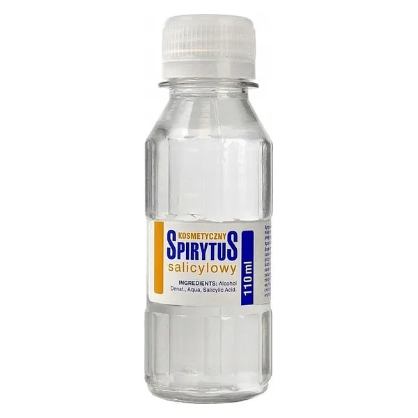 Salicyl-Spiritus, Kosmetikflasche, klare Flüssigkeit, Kunststoffflasche, 110 ml