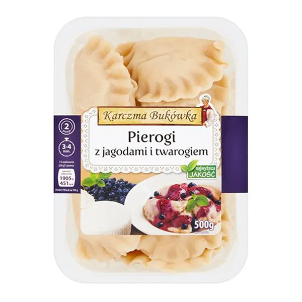 Pierogi, Teigwaren, mit Früchten, mit Quark, 500g