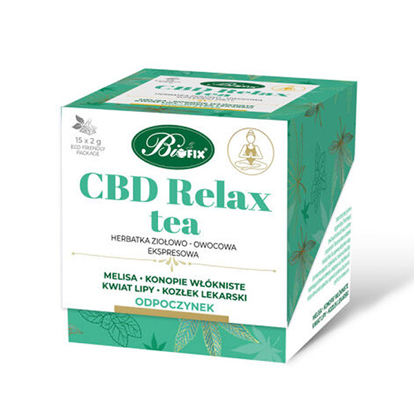 CBD Relaxe Tea, Kräutertee, Hergestellt in Polen, Konsumtee, Beuteltee