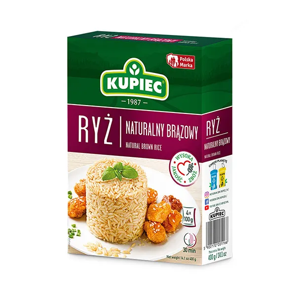Naturreis, Braun, Reisverpackung, Kochzeit, 4x100g