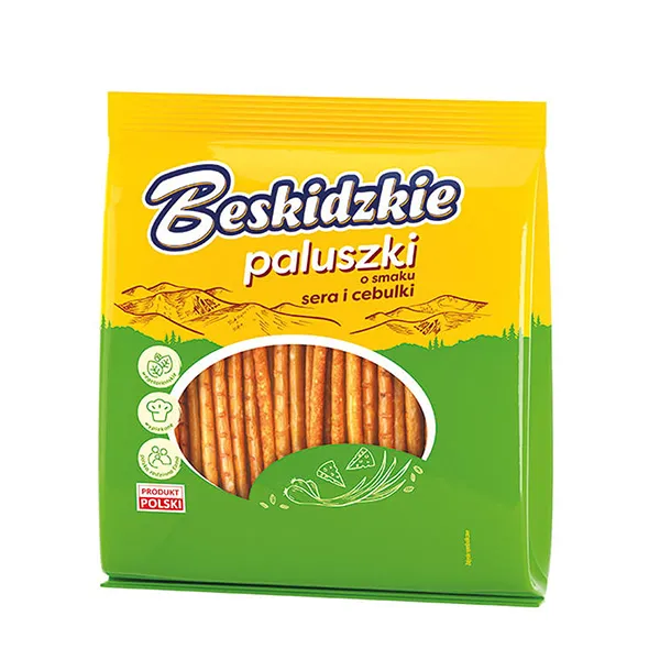 Beskidzkie Salzstangen mit Käse- und Zwiebelgeschmack180g Paluszki o smaku sera