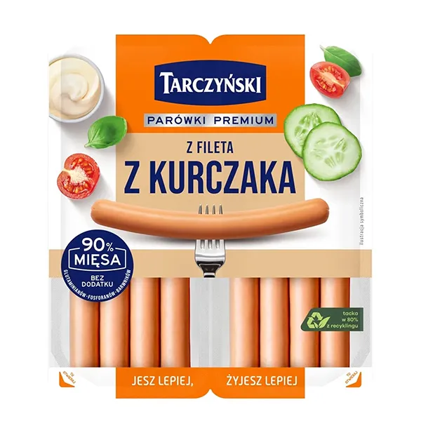 Kiełbasa, Parówki, Z kurczaka, Pakiet, Bez dodatku?
