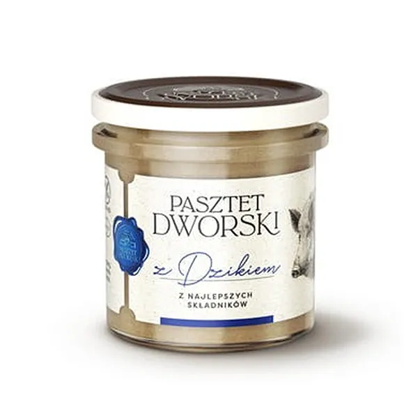 Pastet/Dworski, Leberpastete, Fleischpastete, Glasbehälter, Honigbeige