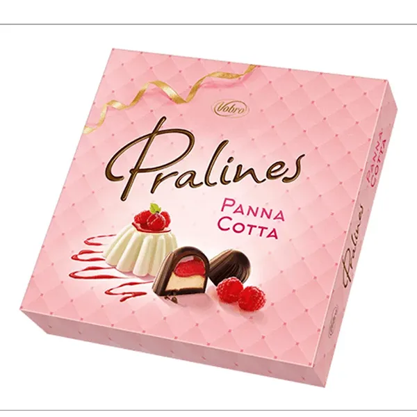 Pralinen, Panna Cotta, Schokolade, Rosa Verpackung, Kakaomischung