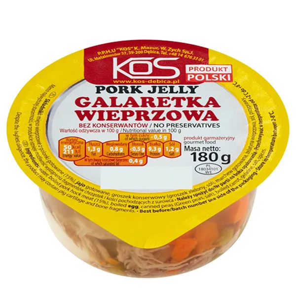Pork jelly, Galaretka wieprzowa, Gourmet food, 180 g, Bez konserwantów