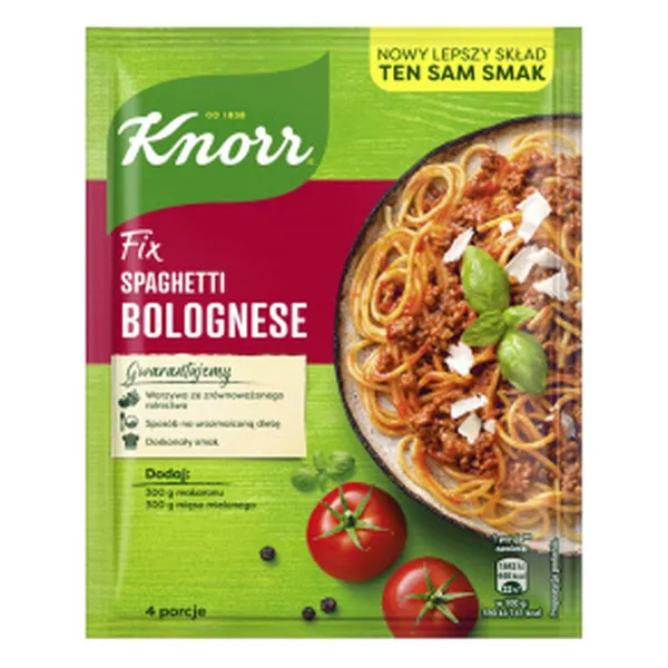 Spaghetti, Bolognese, Fix, Knorr, Lebensmittel