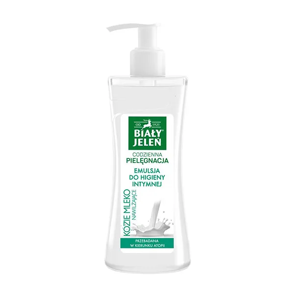 Hygiene Emulsion, Intimate care, Flasche mit Pumpe, Weiße Flasche, Grüner Aufkleber