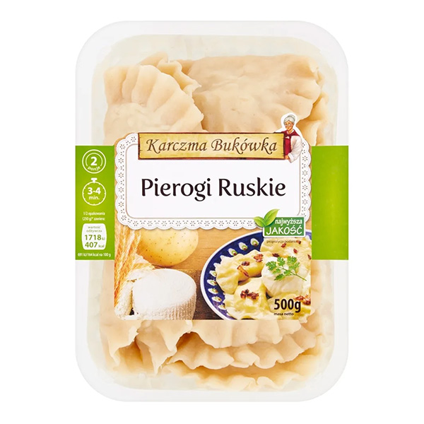 Pierogi, Ruskie, Dumplings, Cheese filling, Packaged