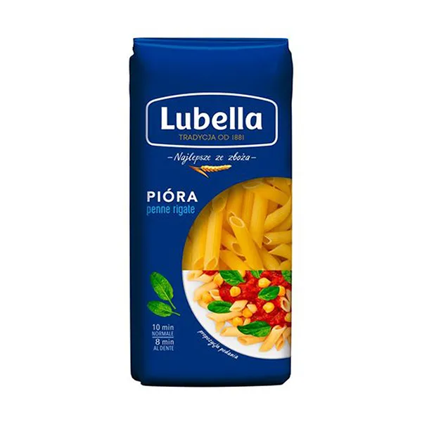 Pasta, Penne rigate, Trockene Pasta, Blaue Verpackung, Lubella