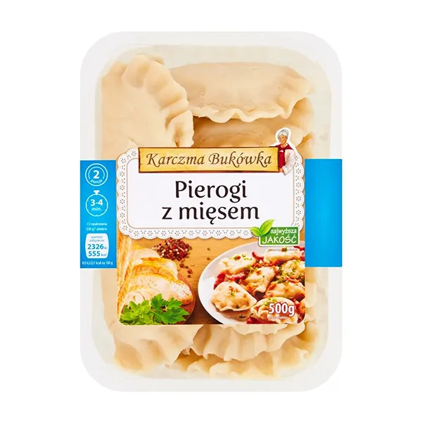 pierogi, mięsne, gotowe, pakowanie, 500g