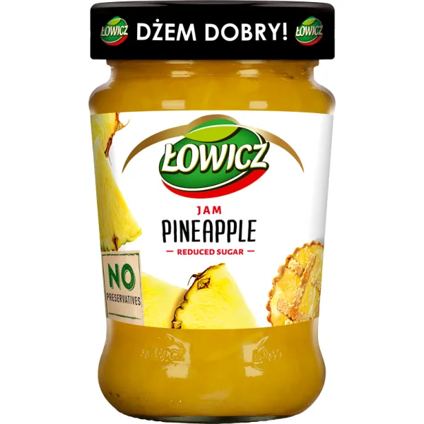 jam, pineapple, Glass jar, no preservatives, yellow