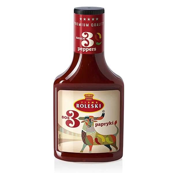 Saucenflasche, Scharf, Paprika, 3 Peppers, Flasche