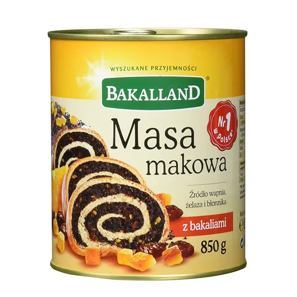 Babka, Masa makowa, bakalie, cynamonowy rol, konserwa w puszce