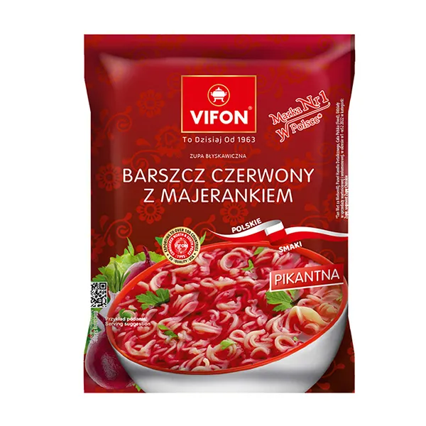 barszcz czerwony, z majerankiem, zupa, polska kuchnia, pikantna