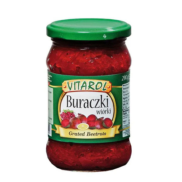 geröstete Rote Beete, Rote Beete, Glas jar, Grüner Deckel, Etikettenlabel